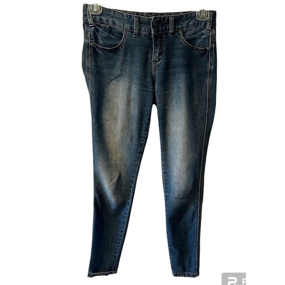 FREE PEOPLE Jeans Womens Size 27 Skinny Leg Denim Mid Rise Dark Wash Blue - Picture 1 of 8
